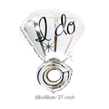 Diamond ring foil balloon with I Do print for wedding and proposal decor 68x48cm - Large (68x48cm) / Silver