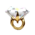 Large diamond ring foil balloon with gold band and silver diamond for wedding decor - Large (ai-80x55cm) / Multicolor Gold