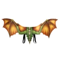 Realistic green and orange non-woven dragon wings prop for adult cosplay and Halloween party - Yellow
