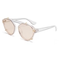 Vintage sunglasses with transparent frames, light orange lenses and gold metal accents - Clear Brown Lens