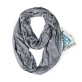 Gray infinity scarf with white zodiac constellation prints and hidden zipper pocket - Starry Sky Grey