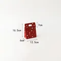 Red Christmas gift bag size S with Santa and reindeer patterns and carry handle - Colorful Flip Bag-Red Small / Size S