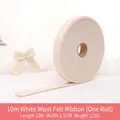 10M white wool felt ribbon roll for Christmas DIY crafts and wreath decoration - White / 2.5cm Wide