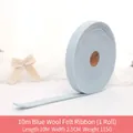Blue felt wool ribbon roll 10m x 2.5cm for Christmas DIY crafts and tree decoration - Blue / 2.5cm Wide