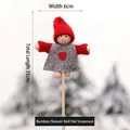 Mini muñeco de nieve navideño con gorro rojo y palo de bambú para decoración tarta - Palo de Bambú Muñeco de Nieve con Gorro Rojo / Rojo