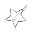 Silberner gedrehter hohler Stern-Metallhaarrclip für Damen mit minimalistischem Design - Pentagramme / Silber