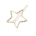 Goldene hohle Stern-Haarklammer mit gedrehter Textur und glänzendem Metallic-Finish - Pentagramme / Gold