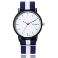 Orologio minimalista con cassa nera e cinturino NATO in nylon a righe blu e bianche - Stile a Righe Blu e Bianche (1#)