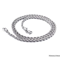 Polished silver stainless steel twist rope chain necklace for men and women 765mm x 3.9mm - 765mm x 3.9mm / Steel