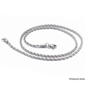 Silver stainless steel rope chain necklace measuring 455mm by 2.4mm with lobster clasp - 45.5cm x 2.4mm / Steel Color (KN80649-Z)