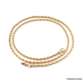 Golden stainless steel rope chain necklace 556mm x 2.4mm with lobster clasp - 556mm x 2.4mm / Gold