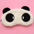 Antifaz para dormir de panda de peluche suave en blanco y negro sobre rosa - Ojos de Patatas Fritas