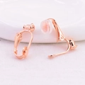 Rose gold clip-on earring converter with comfort silicone pads for non-pierced ears - U-Shaped Ear Clip No Needle Cutting Bullet Head / Rose Gold