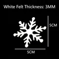 5cm white felt snowflake ornament for Christmas wreaths with 3mm thickness detail - White