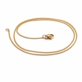Collier chaîne gourmette dorée polie avec fermoir mousqueton sur fond blanc neutre - 1.5*450mm / Doré