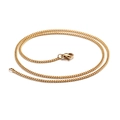 Collana a catena barbazzale dorata a doppia faccia con chiusura a moschettone lucida - Oro-60cm*2.7mm