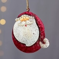 Vintage iron Santa Claus ornament with rustic finish for American style Christmas tree decor - Santa Claus (Right)
