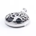 Silver Tree of Life pendant featuring a round dark blue goldstone insert for women - Blue Sandstone (No Chain)
