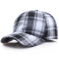 Classic black and white plaid baseball cap with a curved brim in vintage cotton fabric - One Size / Black