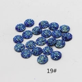 Blue druzy resin flatback cabochon 12mm with glittering crystal texture in color 19# - Blue Textured (19#)