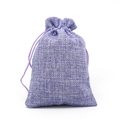 Linen drawstring jewelry pouch in purple fabric with textured weave for storage - 10*14cm / Light Purple