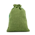 Grass green linen drawstring pouch for jewelry and gift packaging with woven texture - 13*18cm / Green