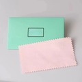 Pink jewelry polishing cloth with mint green paper packaging bag set for cleaning - Silver Polishing Cloth