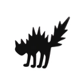 Broche chat noir punk en alliage émaillé pour décoration de pull d'Halloween - Chat noir