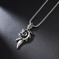 Men's silver tribal totem pendant necklace with stainless steel box chain - Tribal Totem Style (A013)