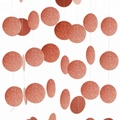 Rose gold glitter circle paper garland hanging decorations for party wedding events - Glitter Rose Gold Circle Garland