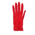 Guantes de novia rojos de rejilla elástica con cinco dedos para fiestas y actuaciones - Talla única / Rojo