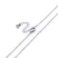 Silver stainless steel chain necklace with lobster clasp and a small heart pendant charm - 2mm Wide * 450mm Long / Silver (KN80095-Z)