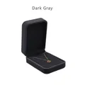 Velvet jewelry box in dark grey finish featuring a gold necklace with heart pendant - Large Pendant Box / Dark Gray