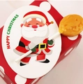 Cartoon Santa Claus lollipop decoration paper card for DIY Christmas gift packaging - Round Santa Shape / 48-50 Pieces/Pack