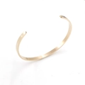 Minimalist 4mm wide golden stainless steel C-shaped open cuff bracelet with mirror finish - Rose Gold