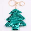 Portachiavi albero di Natale con paillettes verdi e chiusura in metallo dorato - Albero di Natale-Verde