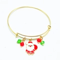 Detail of Christmas bangle with Santa Claus charm and colorful crystal beads - Santa Claus