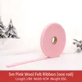 Pink wool felt ribbon roll 4cm wide for Christmas tree DIY decor and gift wrapping - Pink / 4cm Wide