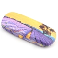 Artistic oil painting glasses case featuring a purple lavender field landscape print - Lavender