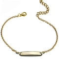 Detailansicht des verstellbaren goldenen ID-Armbands mit hochglanzpolierter Oberfläche - Einfacher Stil / Gold
