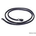 Collier unisexe en acier inoxydable noir avec maille vénitienne, 460mm x 2,5mm - Style 460mmx2.5mm (KN80672-Z)
