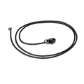 Collier chaîne gourmette minimaliste en métal noir avec fermoir mousqueton sur fond blanc - 1.5*450mm / Noir