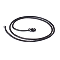 Collana minimalista in acciaio inossidabile nero con maglie piatte e chiusura a moschettone - Nero-60cm*2.7mm