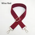Close-up of wine red adjustable cotton canvas bag strap with gold metal lobster clasps - Burgundy
