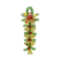 Kersthanger met groene dennennaalden, gouden holle bellen en een kerstmanfiguur - Dennennaald Bel String - Groot