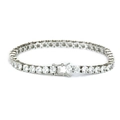 Pulsera tennis plateada de 5 mm con una fila de circonitas micro-pave para hombre hip-hop - Plateado
