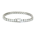 Bracciale tennis da 5mm in argento con zirconi micro-incastonati e chiusura a cassetta - Argento