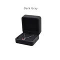 Elegant dark grey velvet jewelry box featuring a red heart pendant necklace inside - 7x7 Medium Pendant Box / Dark Gray