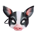 Media máscara de cerdo de EVA negra y blanca para carnaval con hocico y orejas reales - EVA/Látex / Cara De Cerdo Realista / Cerdo Negro