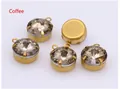 Detail of coffee brown crystal pendants with gold claw settings for DIY jewelry making - Coffee